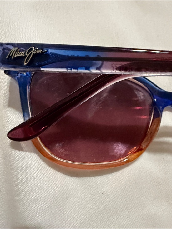 Maui Jim Blue-to-Orange Gradient Cat Eye Sunglasses with Brown Lenses
